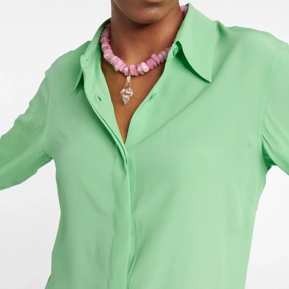 Dries Van Noten Purple Concealed Button Down Shirt, Size 36 - Picture 2 of 13